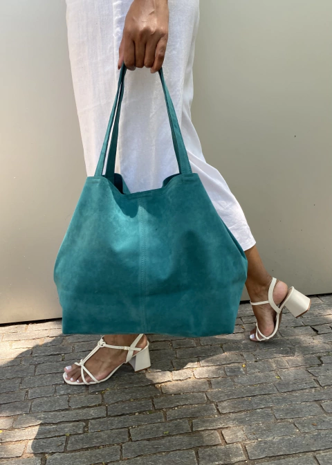 Bolsa Camurça Verde Esmeralda